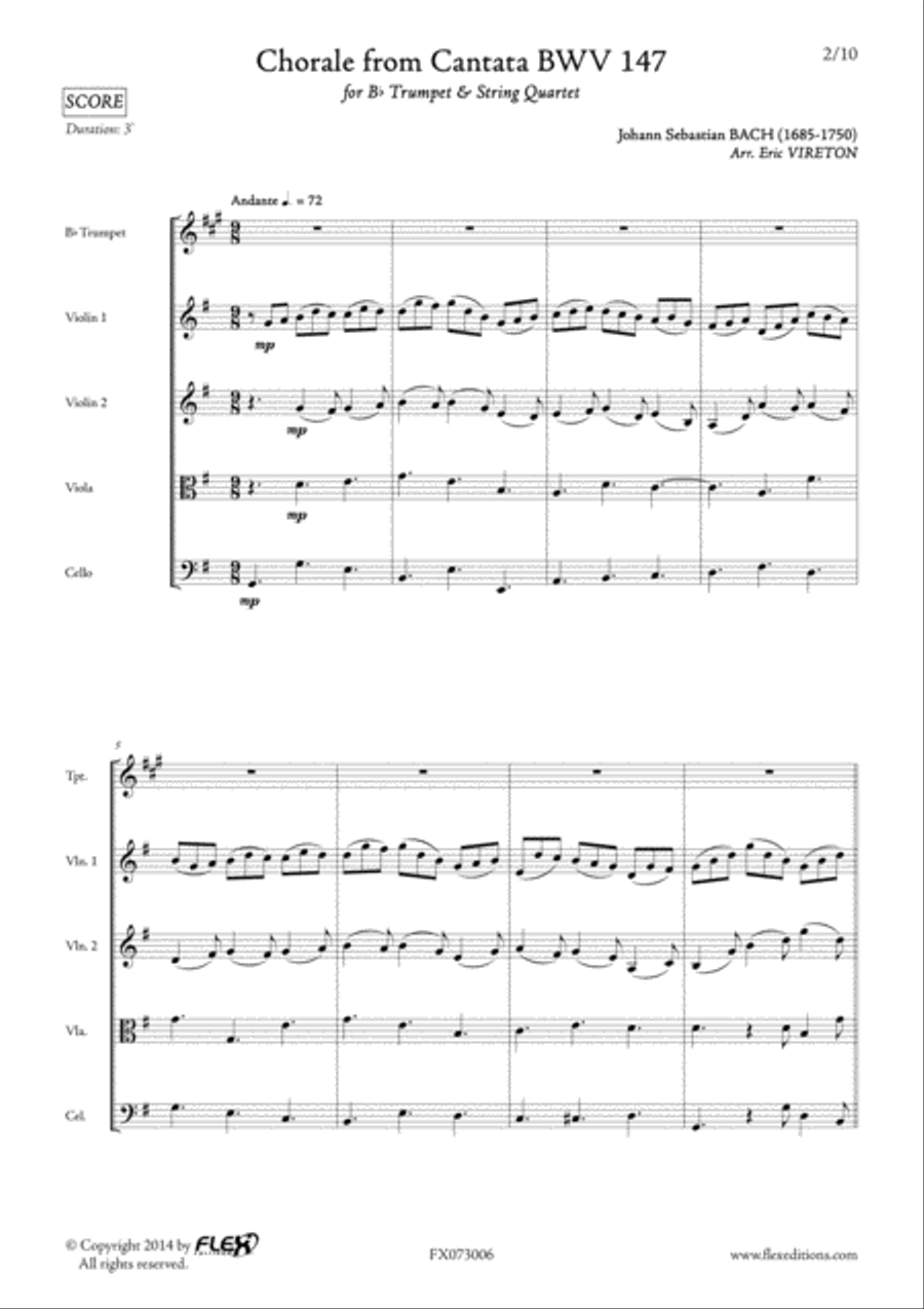 Chorale from Cantata BVW 147 Cello scores gallery preview page 2