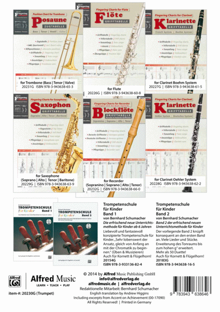 Grifftabelle für Trompete [Fingering Charts for Trumpet]