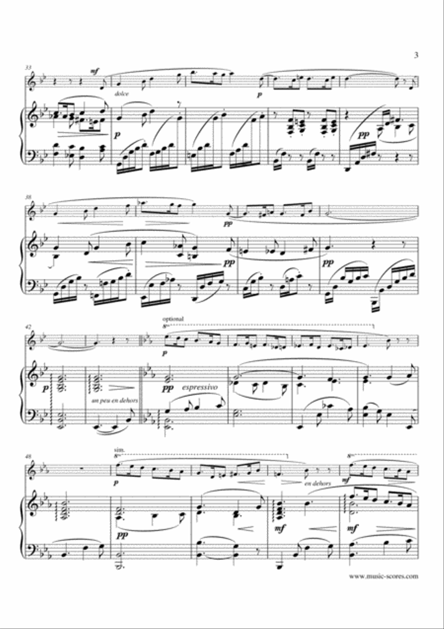 Fauré: Sicilienne - Oboe and Piano Piano scores gallery preview page 3