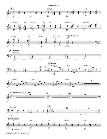 Nowhere to Go But Up (from Mary Poppins Returns) (arr. Roger Emerson) - Synthesizer I