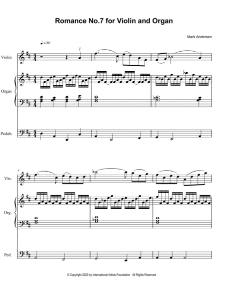 Romance No. 7 for Violin and Organ