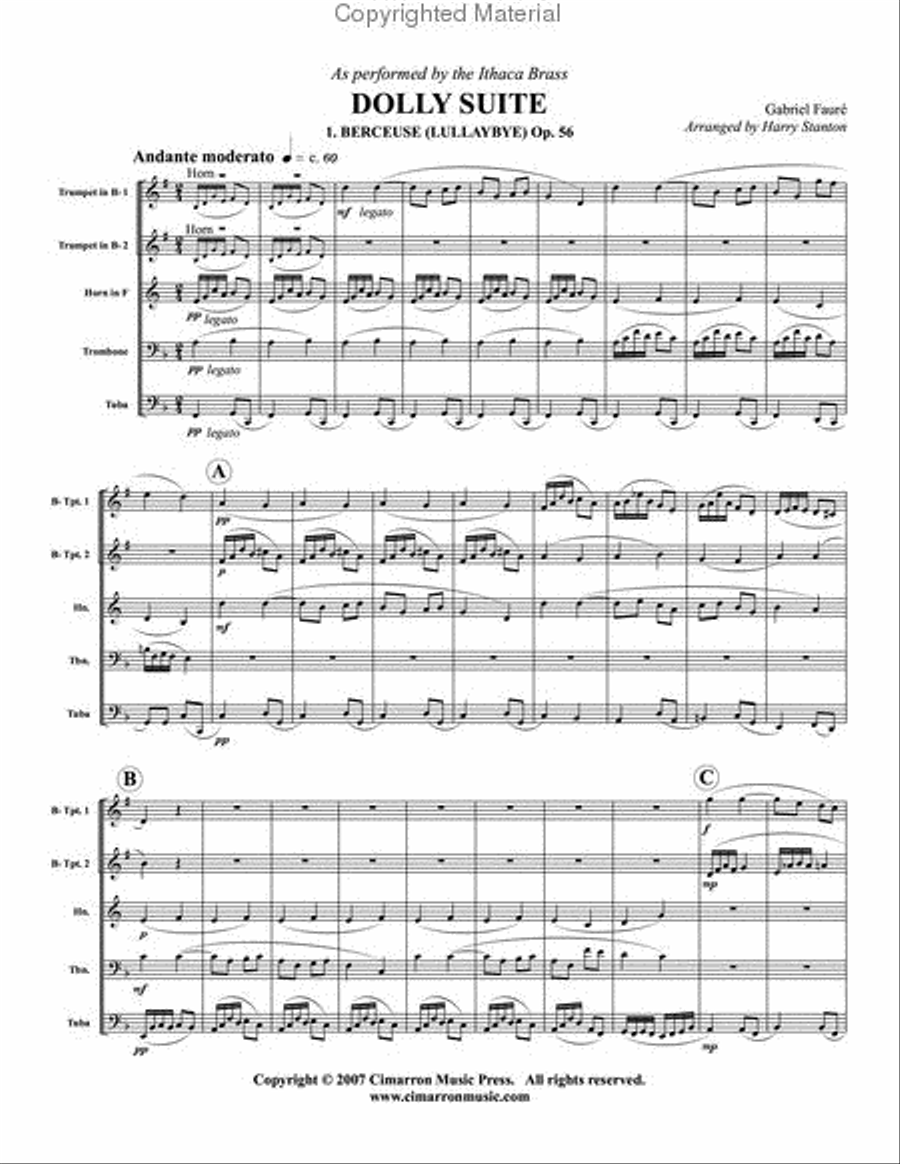 Dolly Suite Brass Quintet scores gallery preview page 2