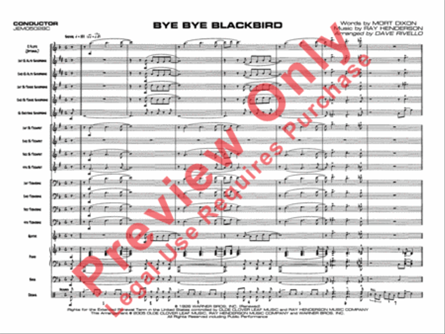 Bye Bye Blackbird Jazz Ensemble scores gallery preview page 5