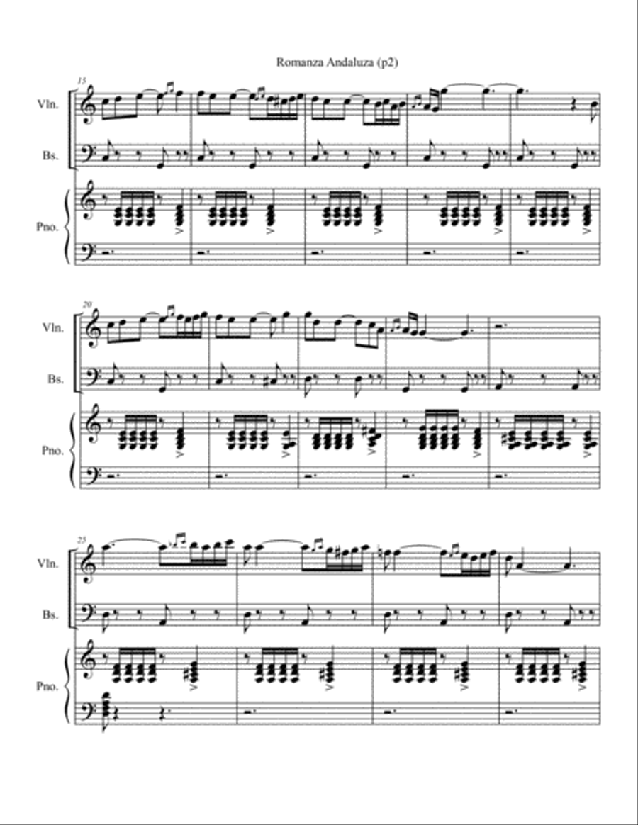 Spanish Dances, Op.22, No.1: III. Romanza Andaluza Small Ensemble scores gallery preview page 2