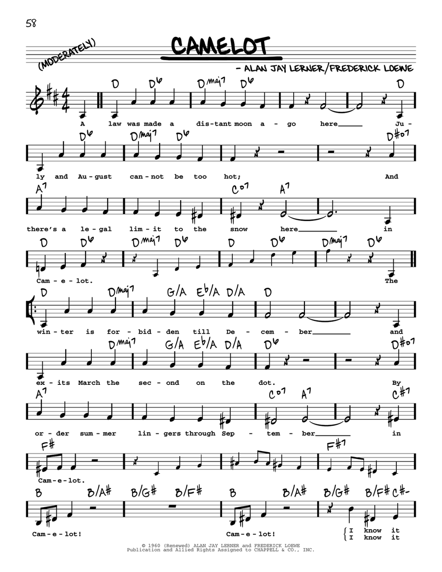 Camelot (Low Voice) Low Voice scores gallery preview page 1