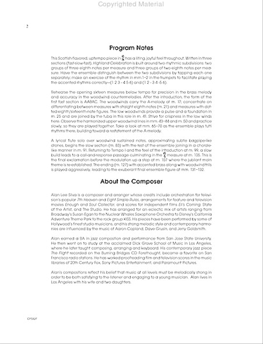 Highland Celebration Concert Band scores gallery preview page 3