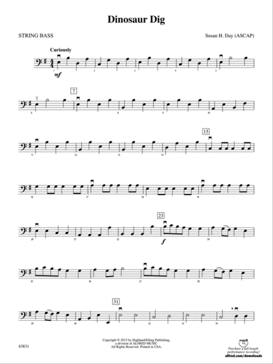 Dinosaur Dig: String Bass String Orchestra scores gallery preview page 1