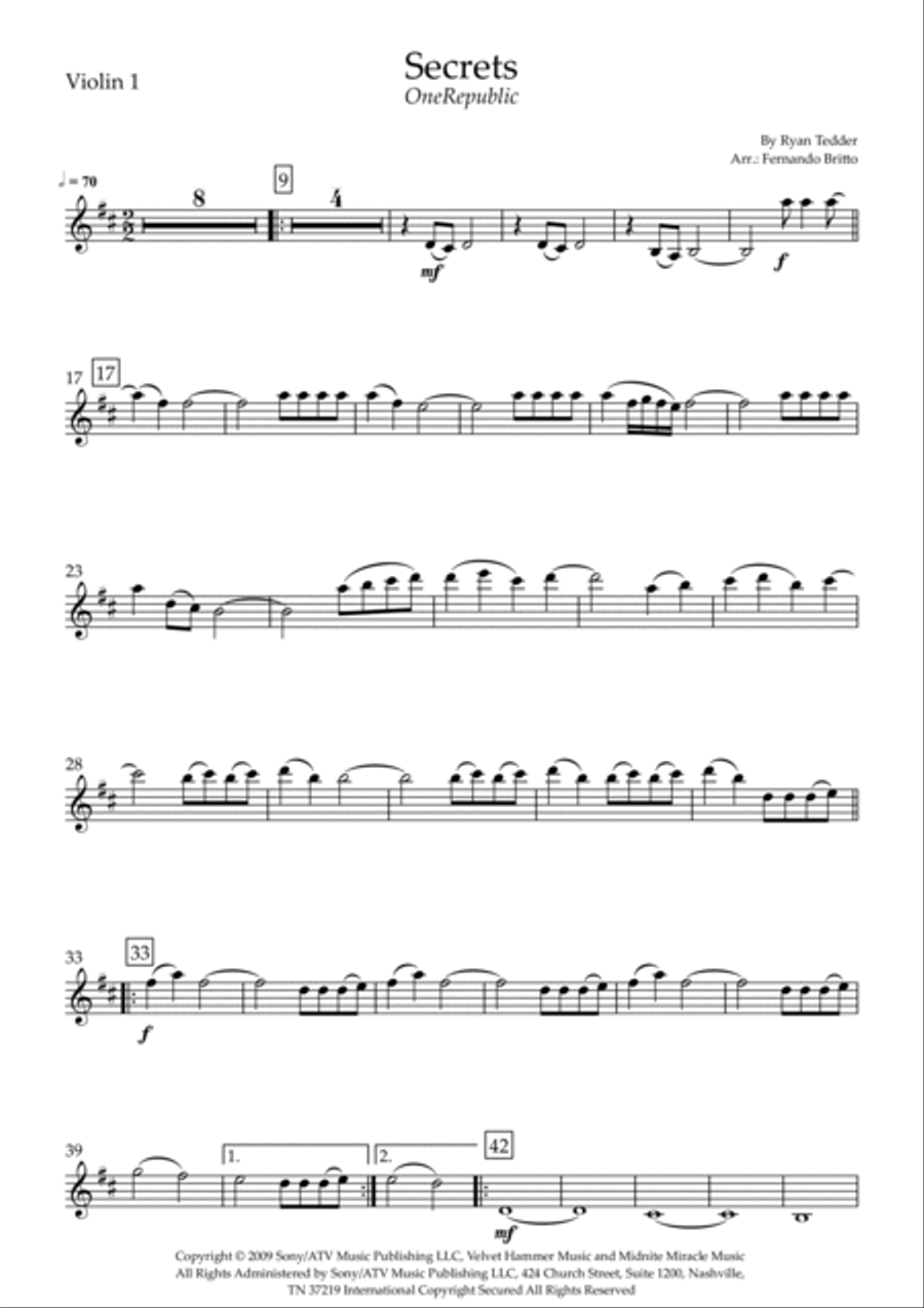 Secrets Secrets String Quartet scores gallery preview page 6