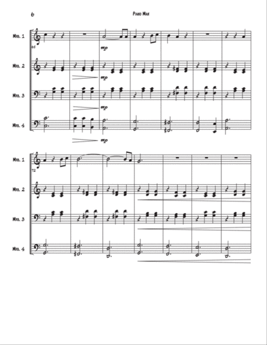 Piano Man Percussion Ensemble scores gallery preview page 6