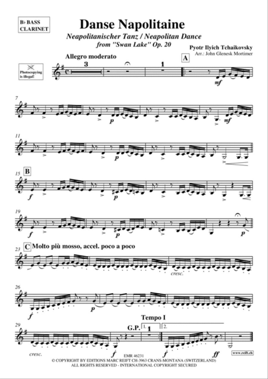 Danse Napolitaine Danse Napolitaine Bass Clarinet scores gallery preview page 2