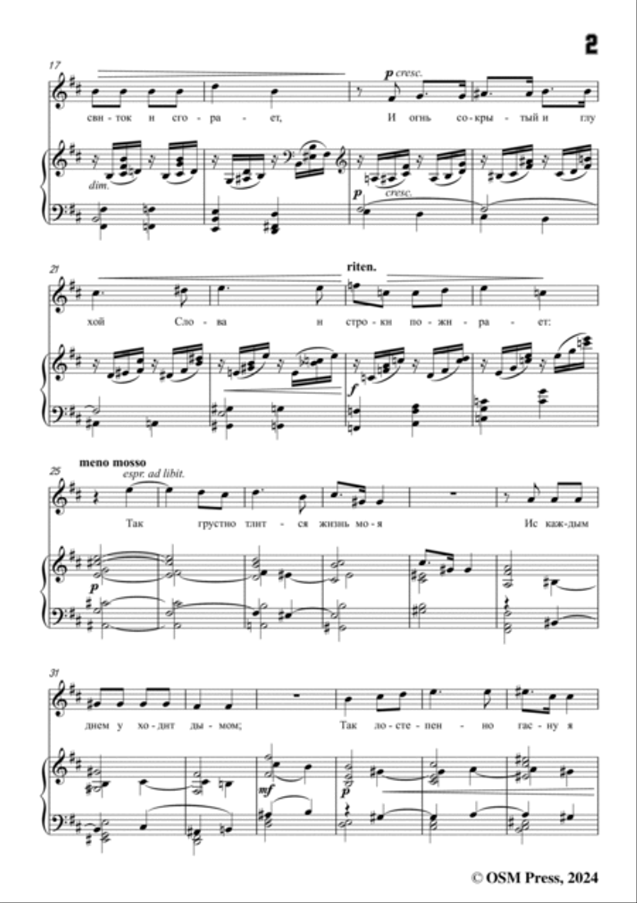 Tchaikovsky-As Over the Burning Ashes,in b minor,Op.25 No.2 Voice scores gallery preview page 3