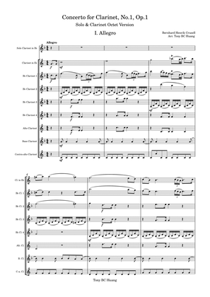 Concerto for Clarinet, No.1, Op.1, Solo Clarinet & Clarinet Octet Version