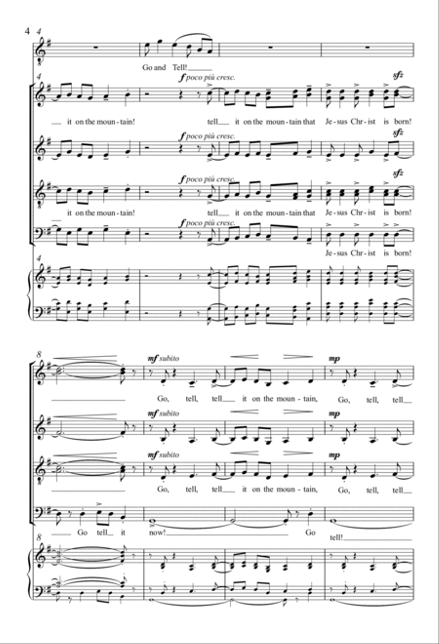 Go! Tell It! 4-Part scores gallery preview page 2