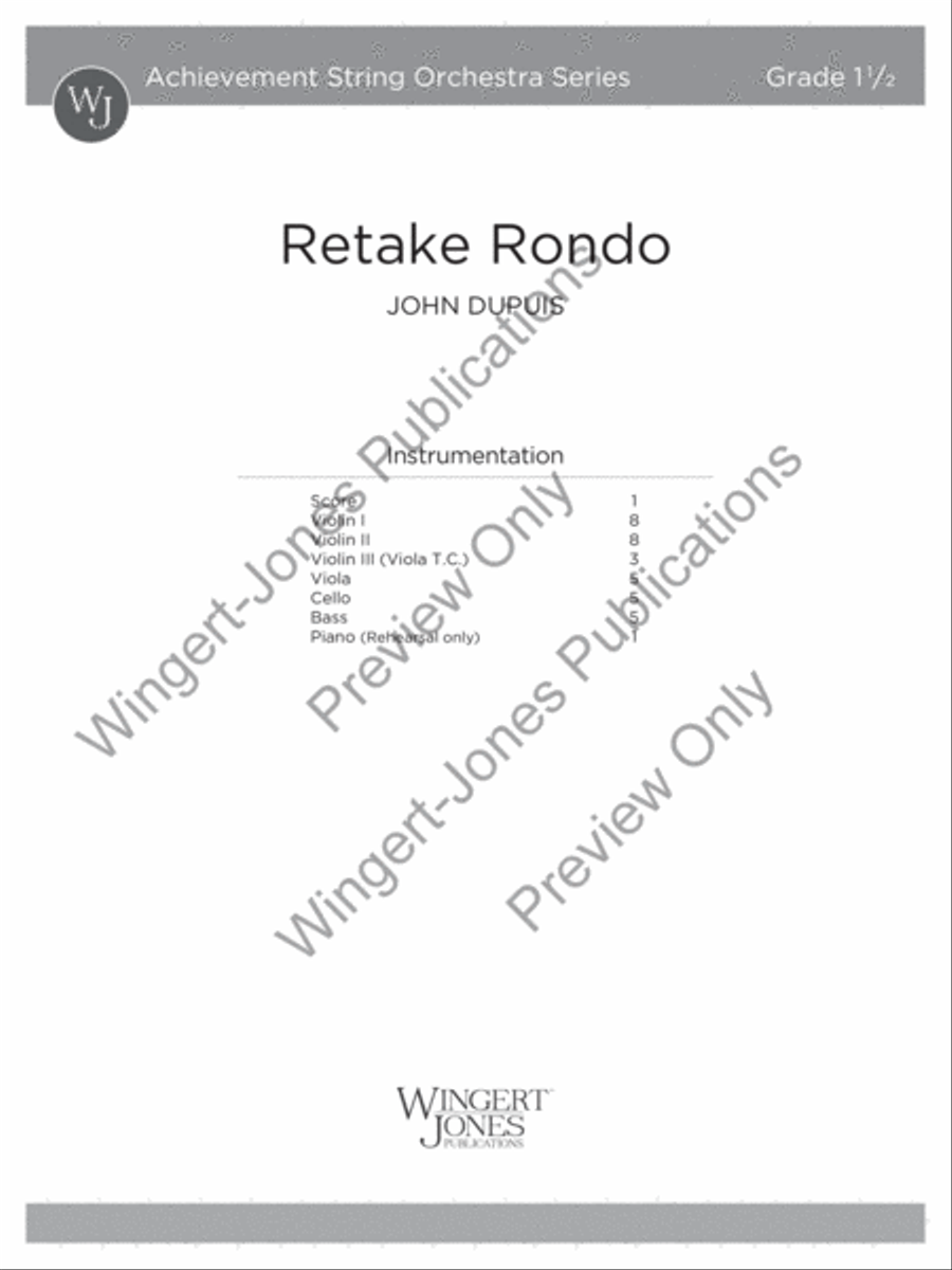 Retake Rondo Retake Rondo String Orchestra scores gallery preview page 2