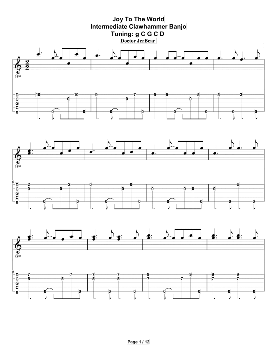 Doctor JerBear Joy To The World Intermediate Clawhammer Banjo