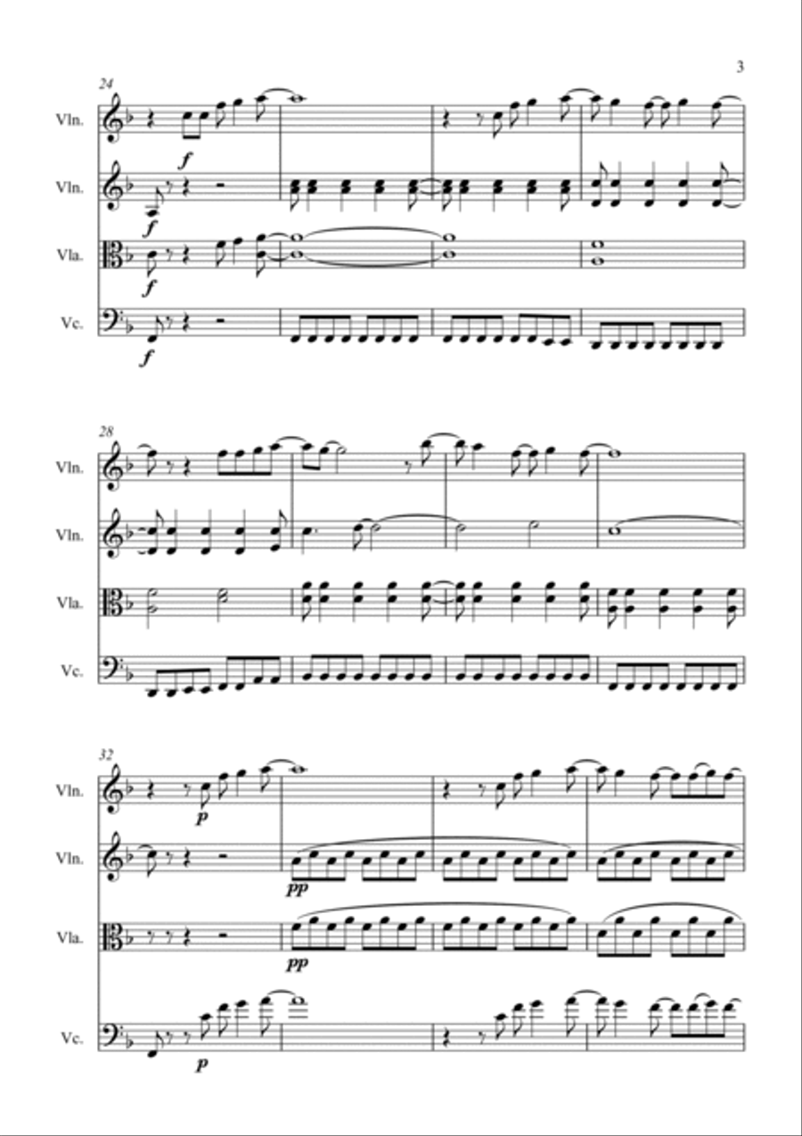 Just The Way You Are String Quartet scores gallery preview page 3