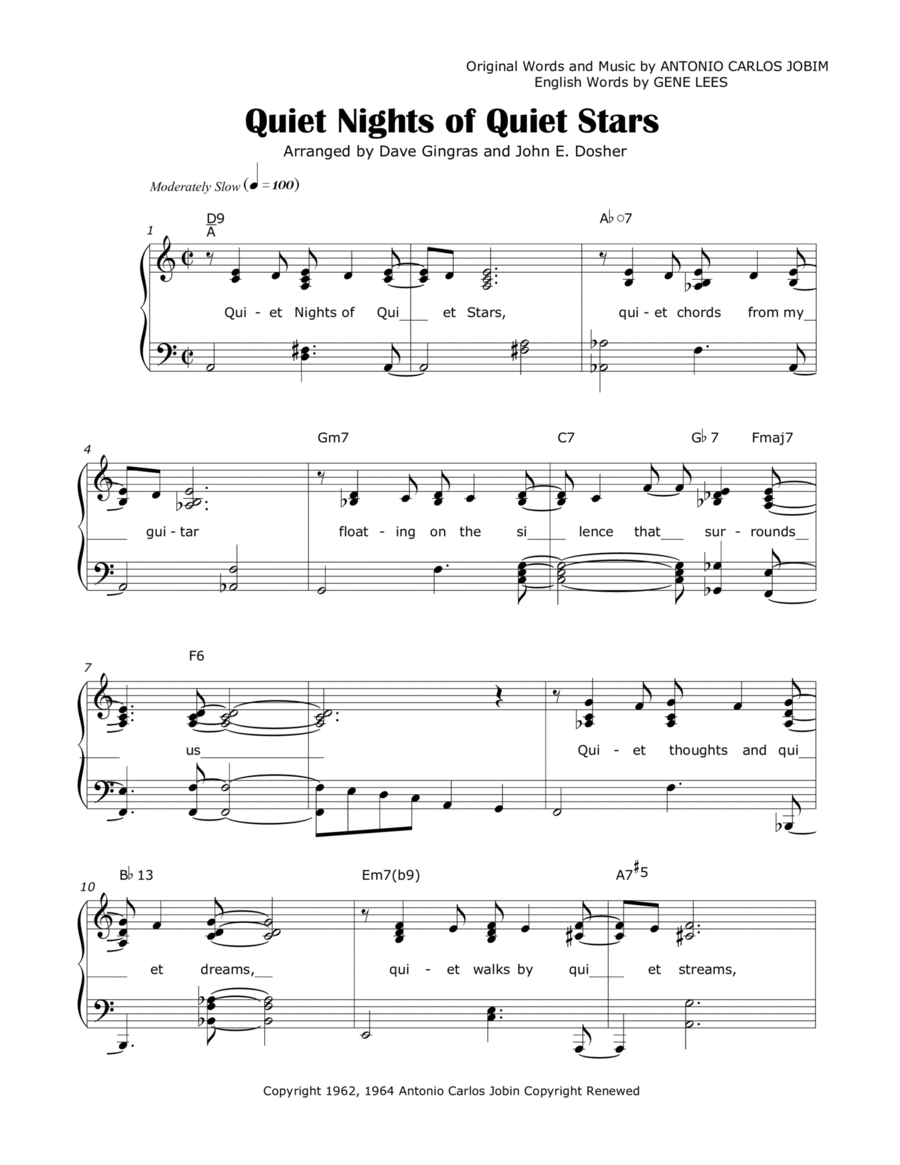 Quiet Nights Voice scores gallery preview page 1