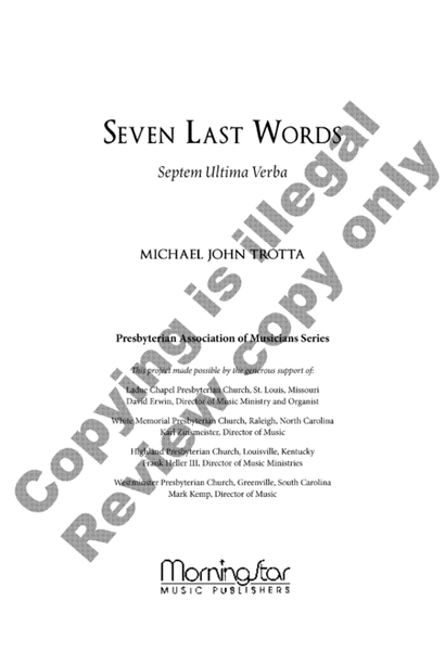 Seven Last Words (Septem Ultima Verba) (Choral Score) image number null