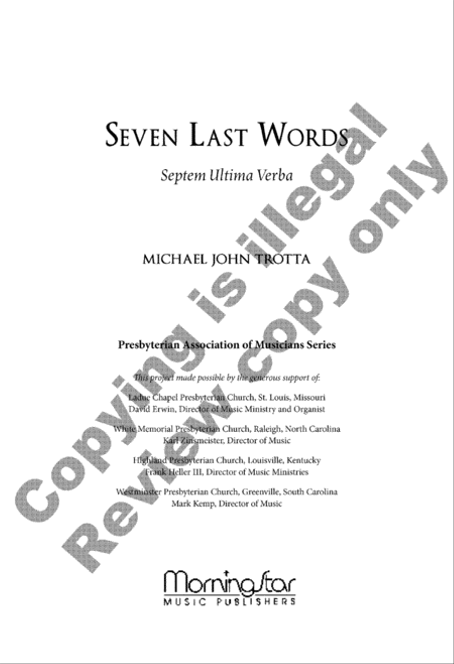 Seven Last Words Seven Last Words 4-Part scores gallery preview page 43