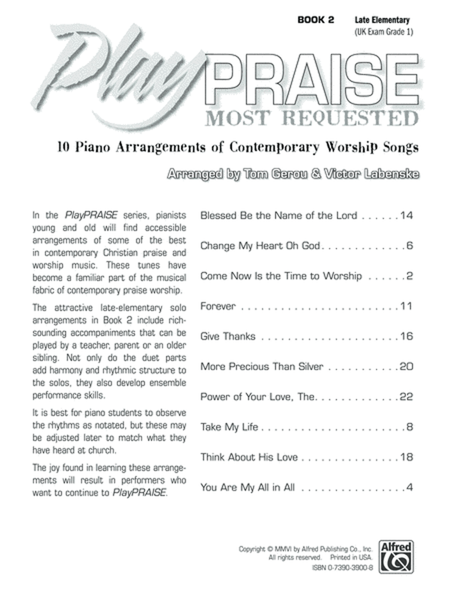 Play Praise -- Most Requested, Book 2