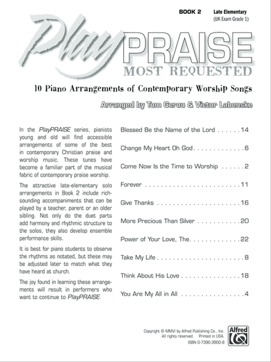 Play Praise -- Most Requested, Book 2 Easy Piano scores gallery preview page 6
