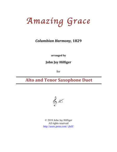 Amazing Grace for Alto and Tenor Saxophones image number null