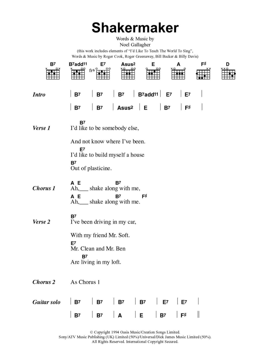 Shakermaker Easy Guitar scores gallery preview page 1