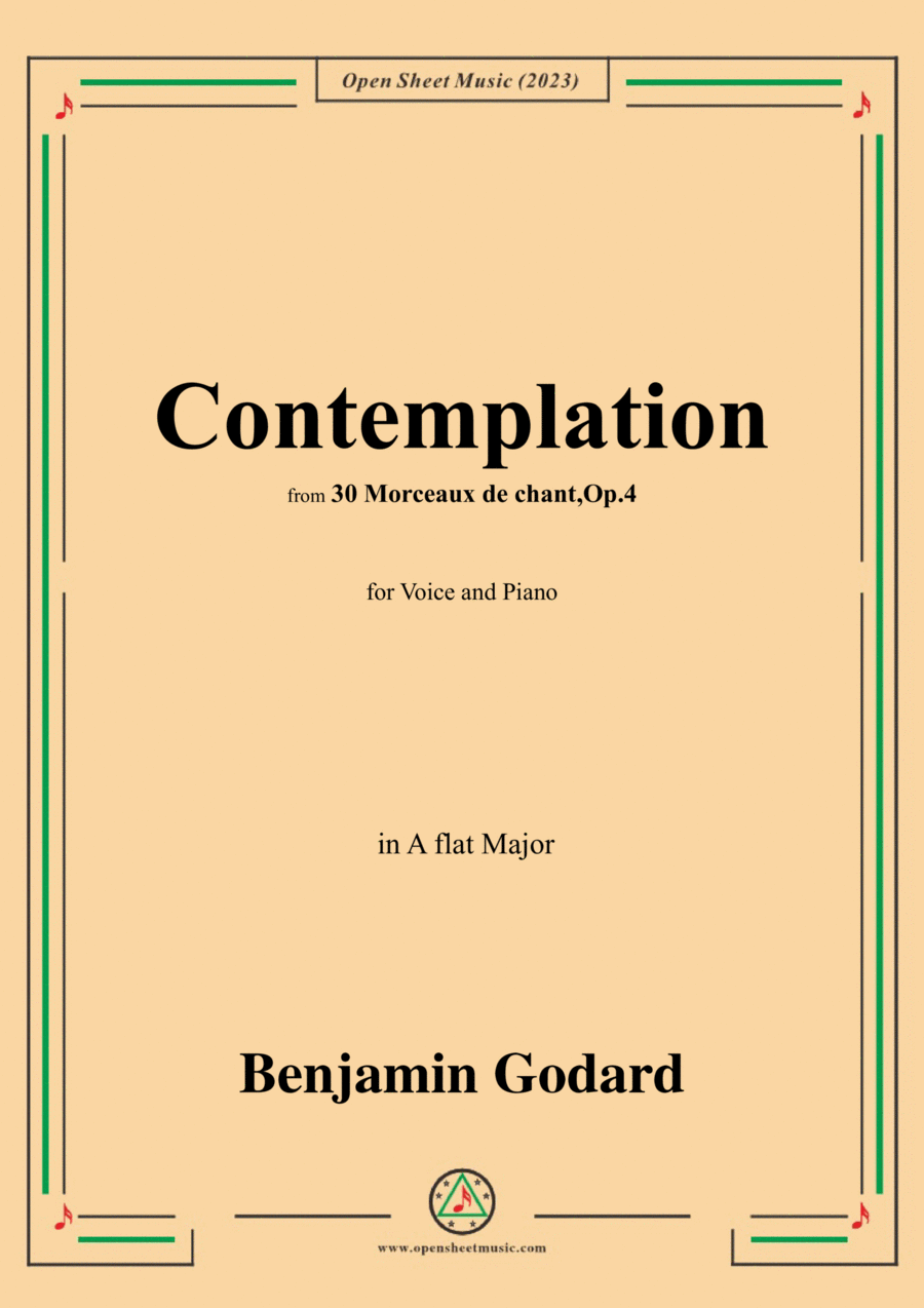 B. Godard-Contemplation,Op.4 No.28,in A flat Major Voice scores gallery preview page 1