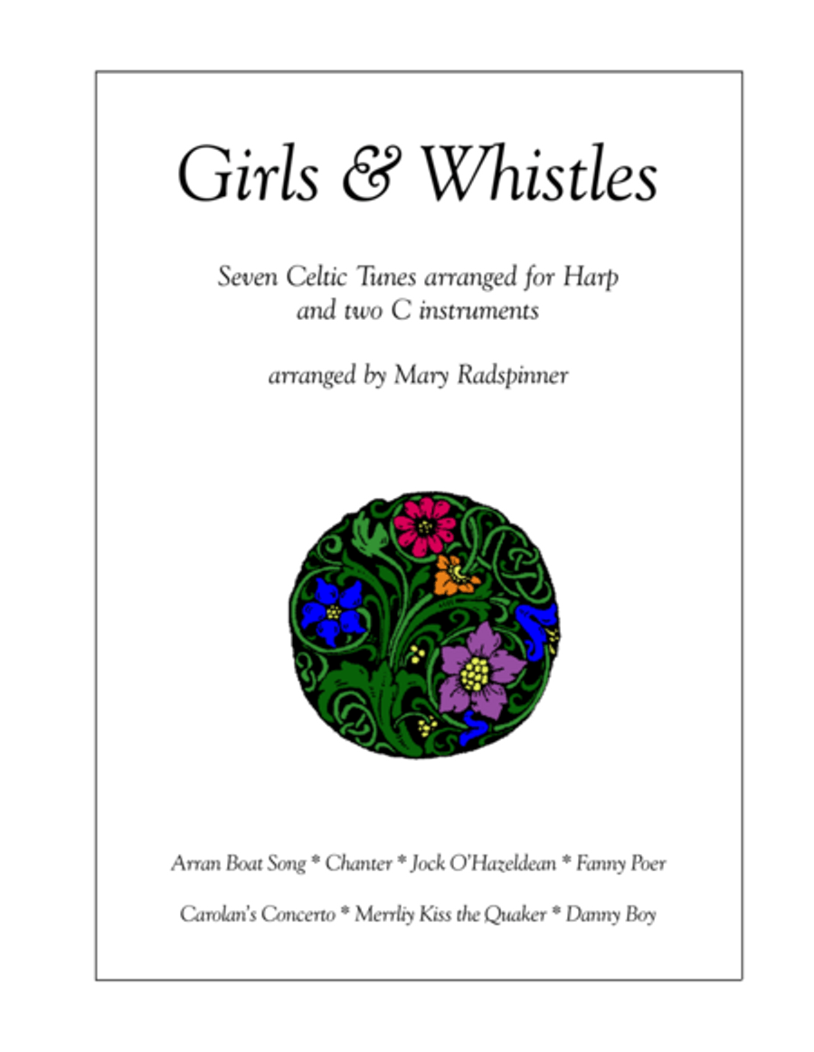 Girls and Whistles for Folk Harp and Winds Celtic Harp scores gallery preview page 1