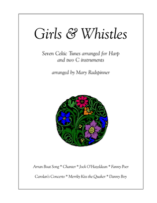 Book cover for Girls and Whistles for Folk Harp and Winds