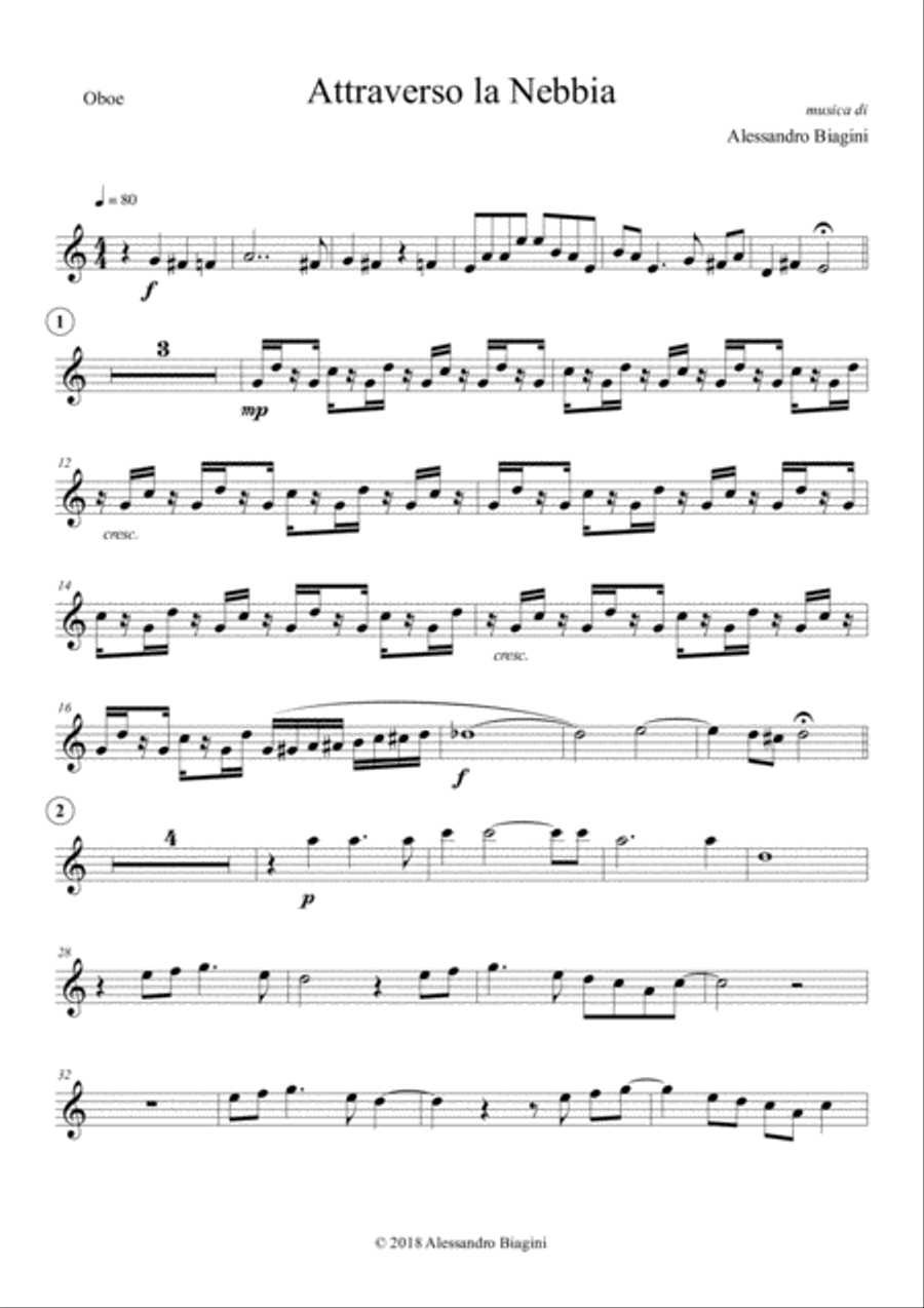 Attraverso La Nebbia (PARTS) Small Ensemble scores gallery preview page 4