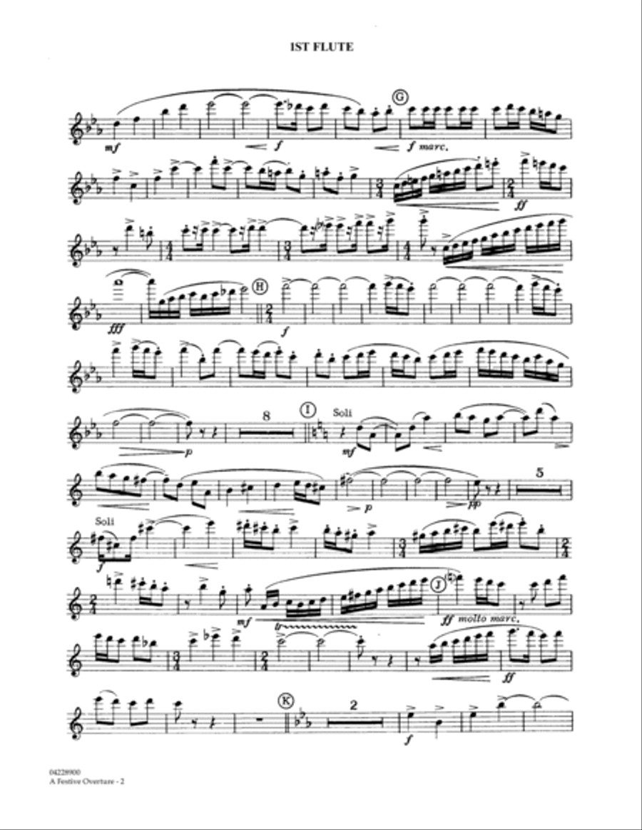 A Festive Overture - 1st Flute Flute scores gallery preview page 2