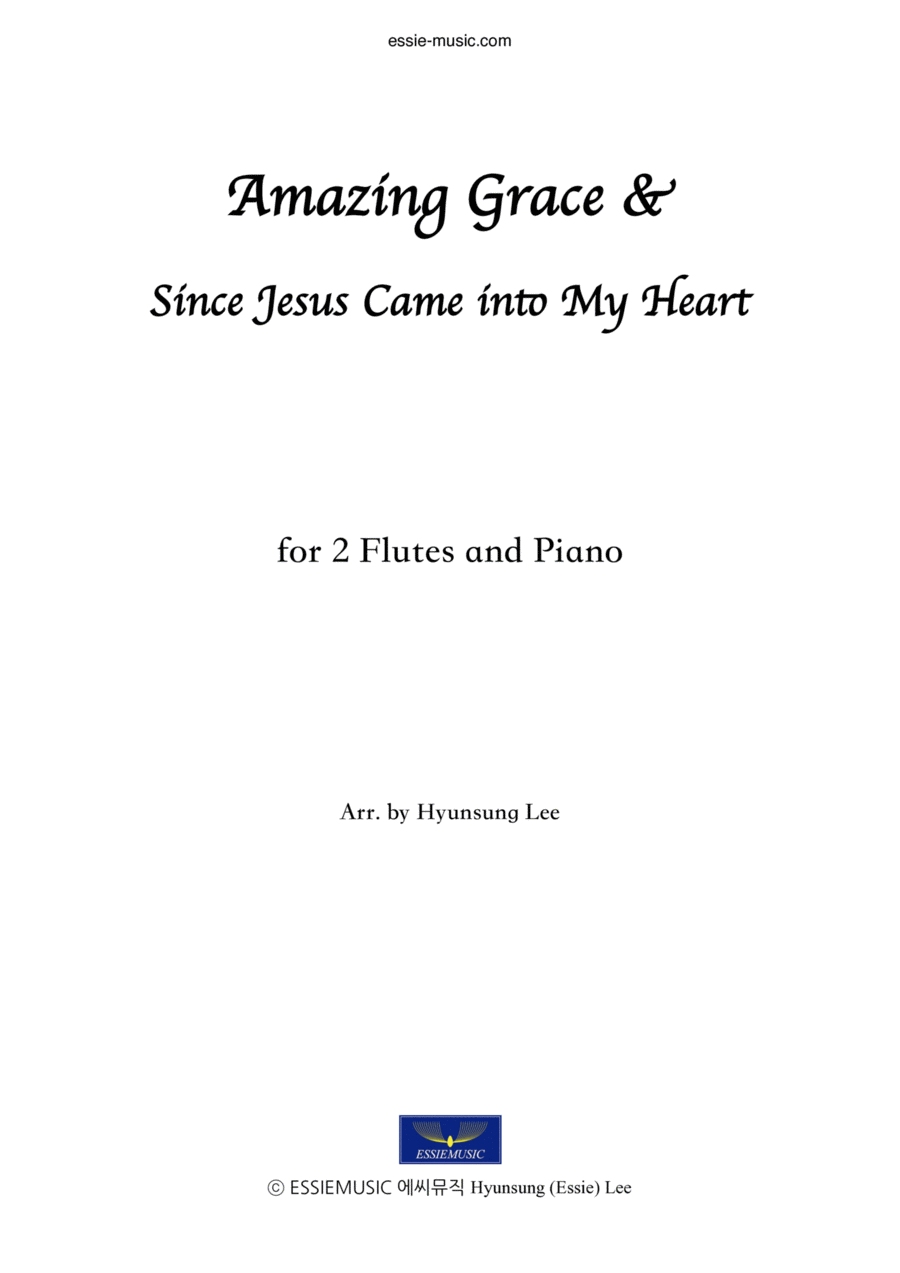 Amazing Grace for 2 flutes & Pno Flute Duet scores gallery preview page 1