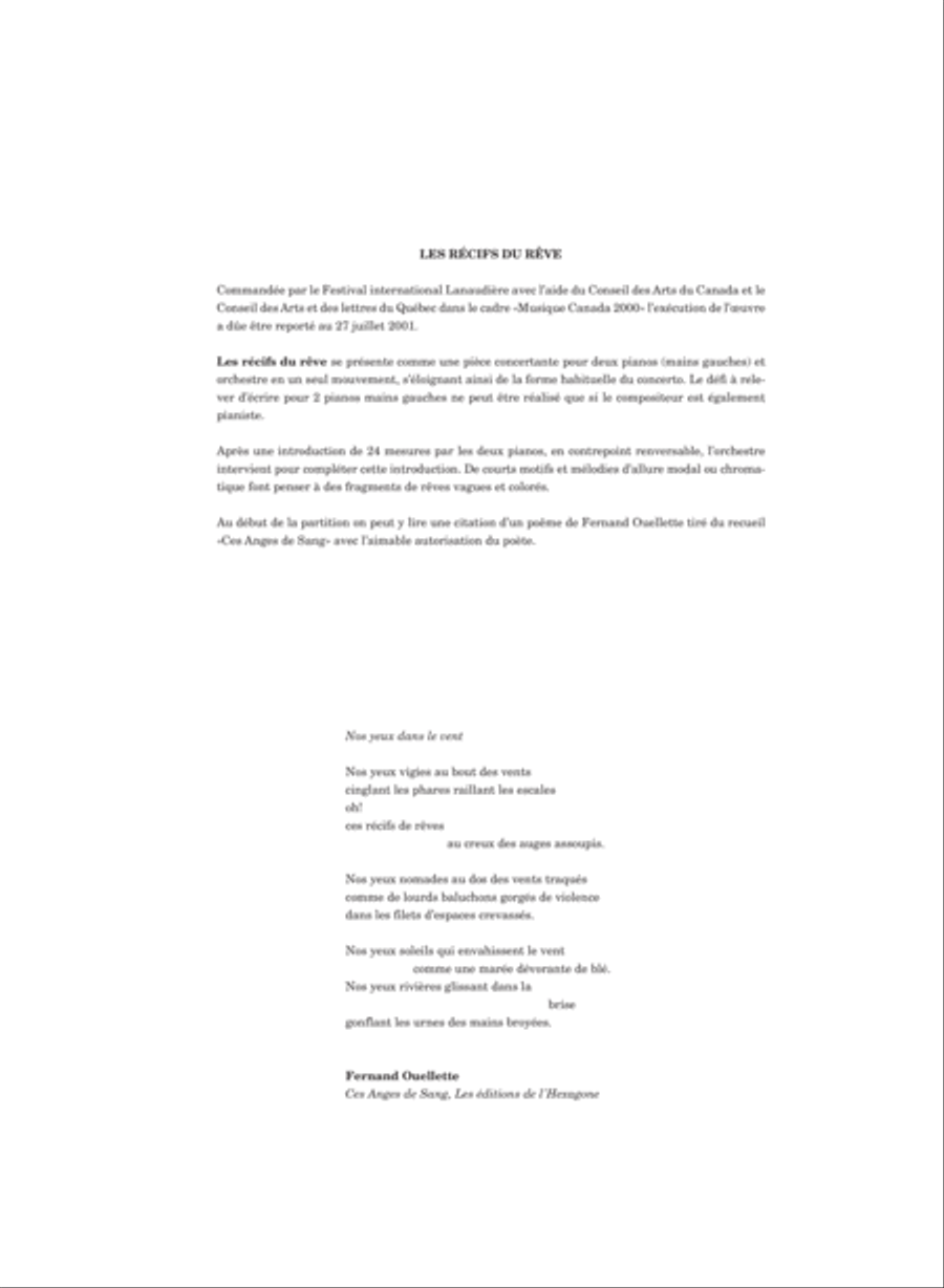 Récifs du rêve (pno red) Orchestra scores gallery preview page 2