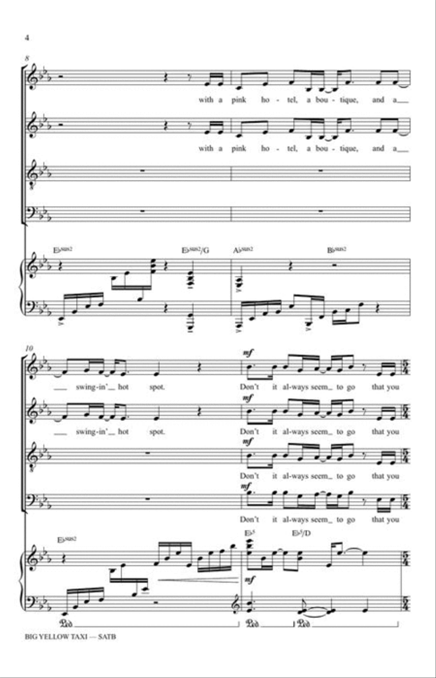 Big Yellow Taxi Big Yellow Taxi 4-Part scores gallery preview page 5