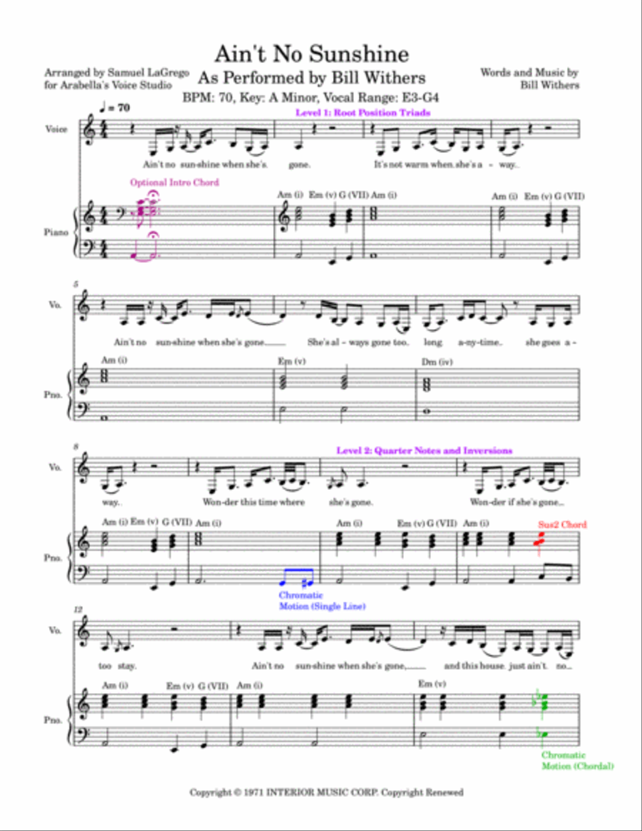 Ain't No Sunshine Voice scores gallery preview page 2