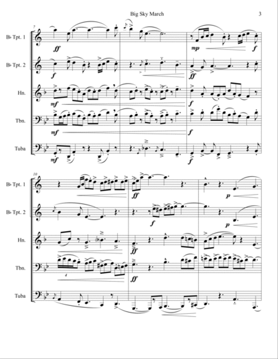 Big Sky March Brass Ensemble scores gallery preview page 3