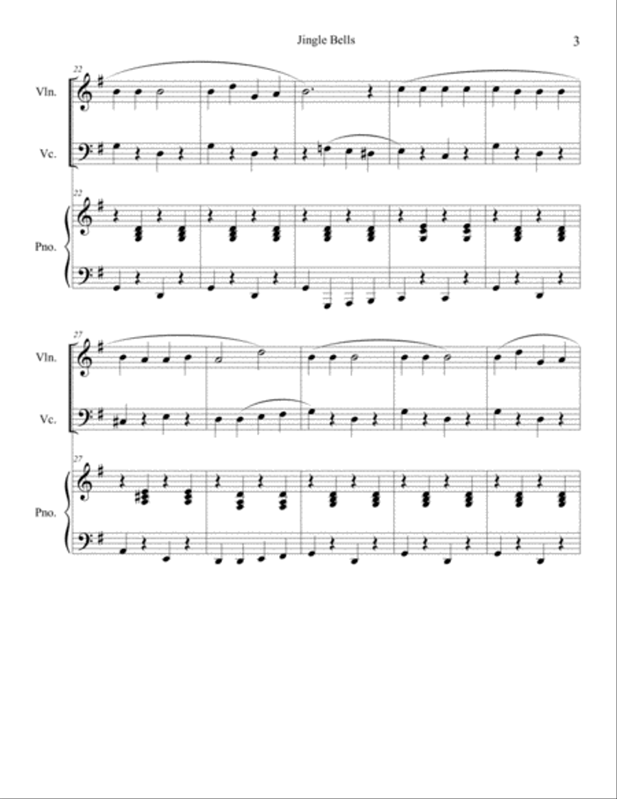 10 Christmas Duets for Violin and Cello with piano accompaniment vol. 1 Piano Trio scores gallery preview page 5