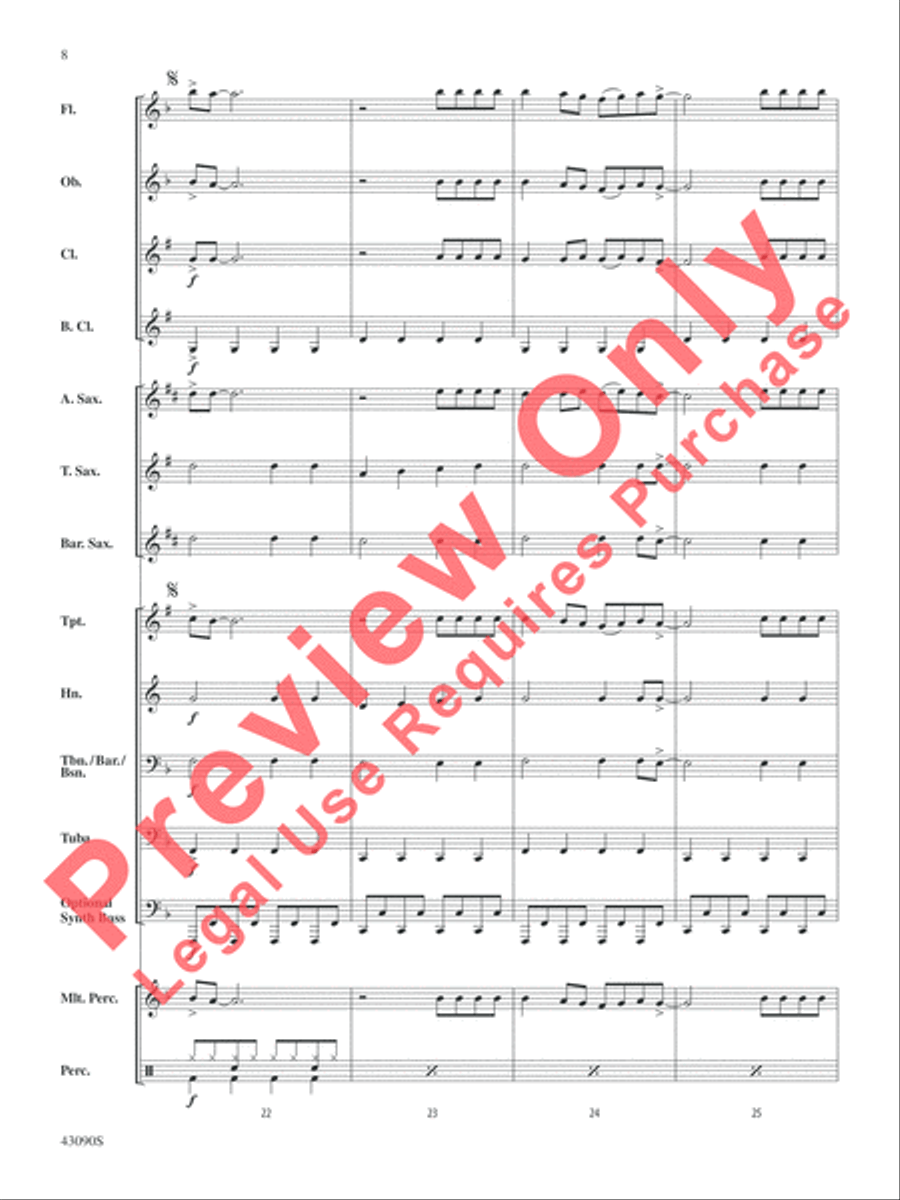 Everything Is Awesome (Awesome Remixxx!!!) (from The Lego Movie) Concert Band scores gallery preview page 8