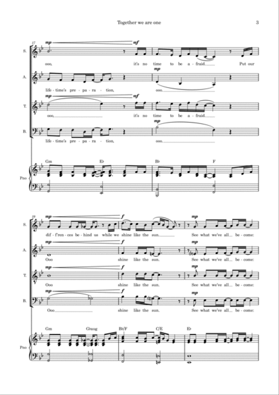 Together We Are One 4-Part scores gallery preview page 3