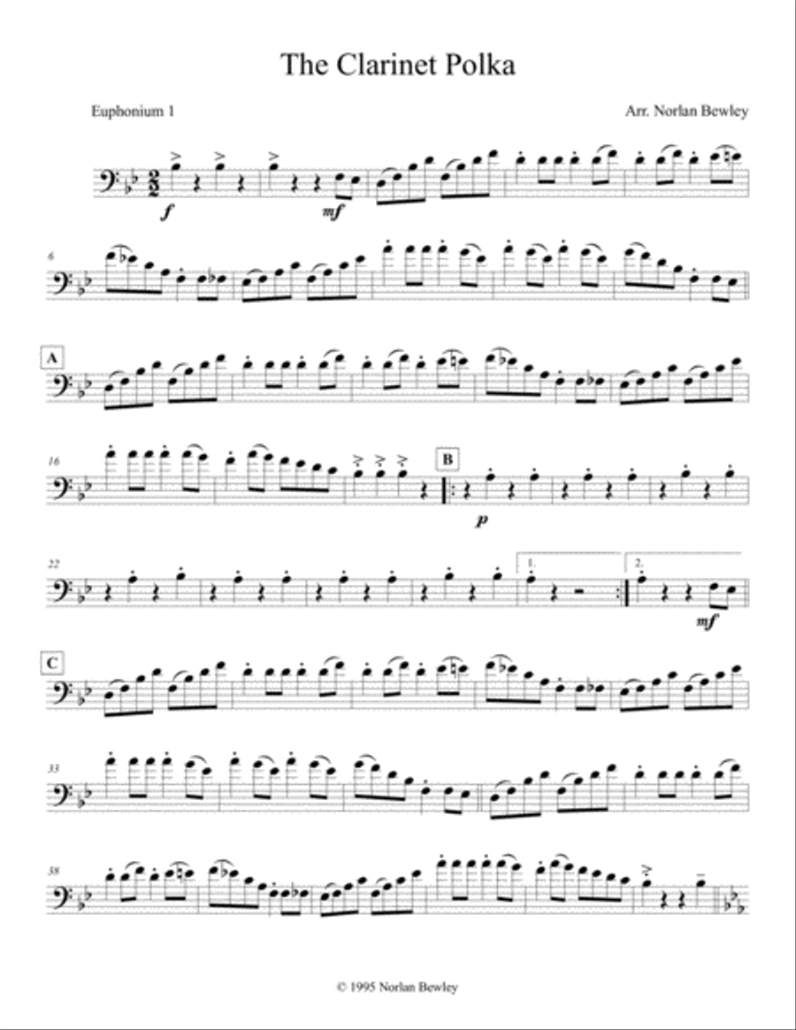 Clarinet Polka - Tuba/Euphonium Quartet Clarinet Quartet scores gallery preview page 5