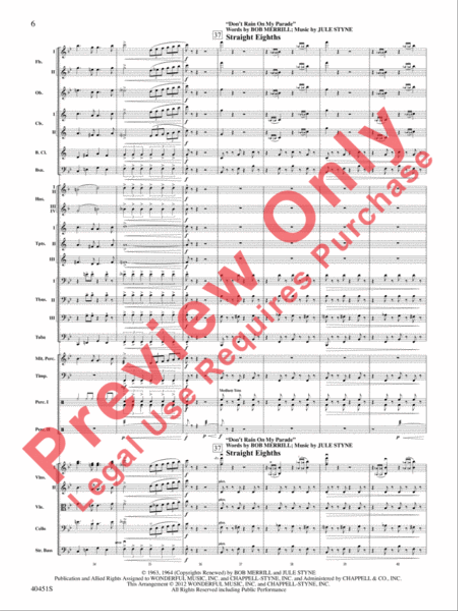 I've Gotta Be Me / Don't Rain on My Parade Mash-Up Full Orchestra scores gallery preview page 7