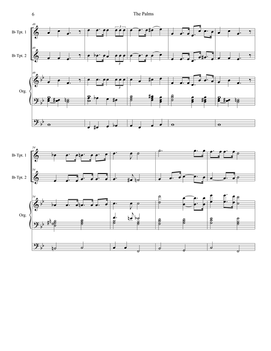 The Palms (Duet for Bb-Trumpet) Trumpet Duet scores gallery preview page 6