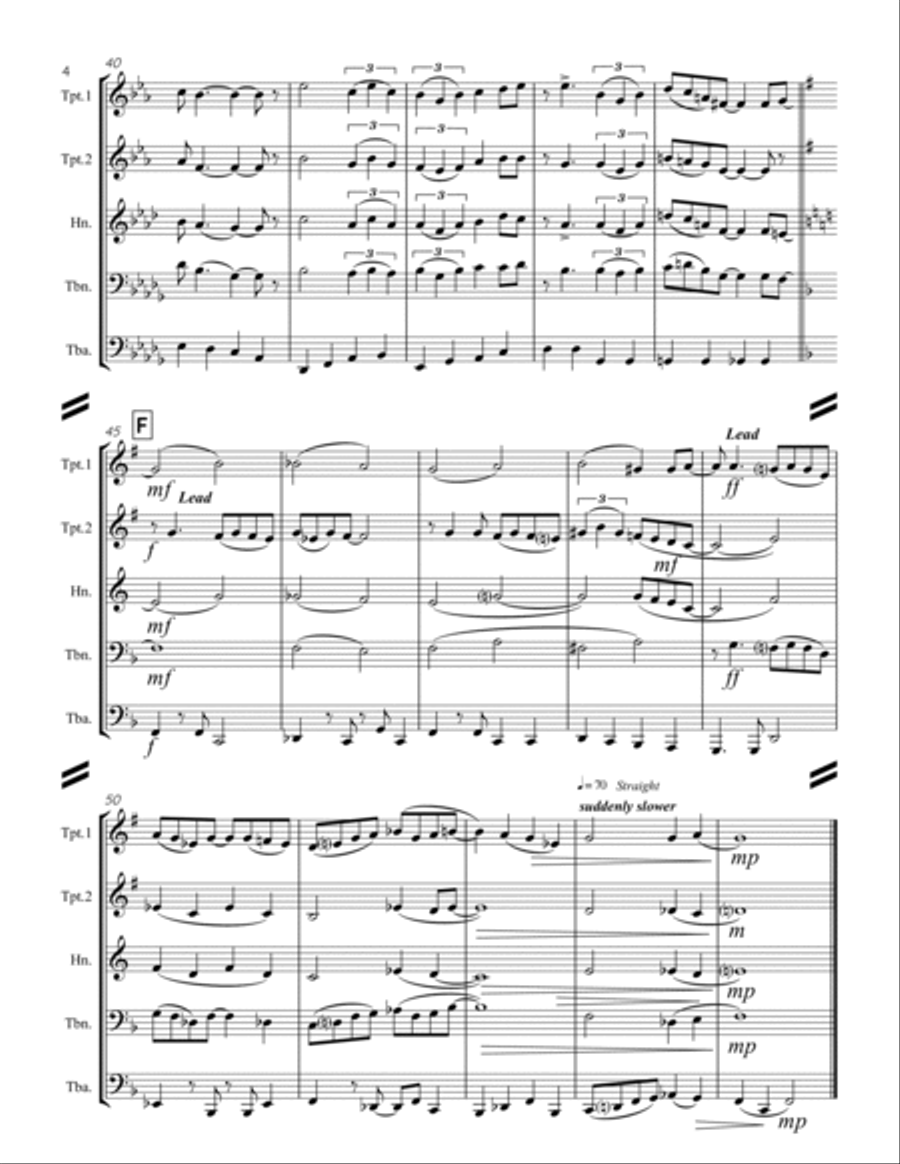 Dream A Little Dream Of Me Brass Quintet scores gallery preview page 5