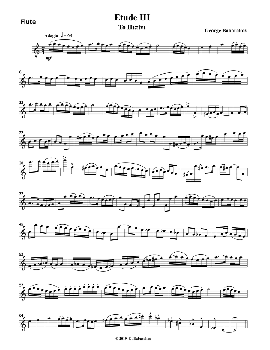 20 Etudes for Flute Based on Greek Traditional Melodies Flute Solo scores gallery preview page 5