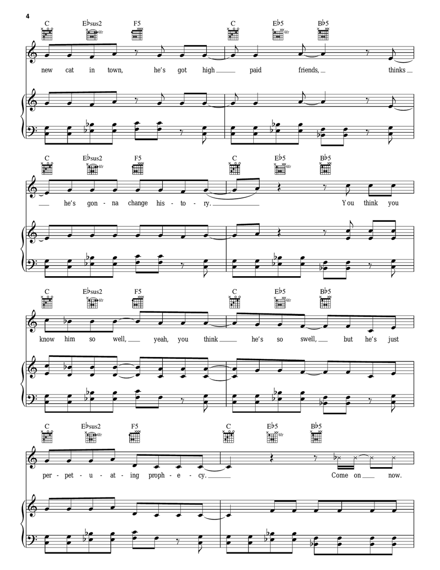 Real Gone (from Cars) Piano, Vocal, Guitar scores gallery preview page 4