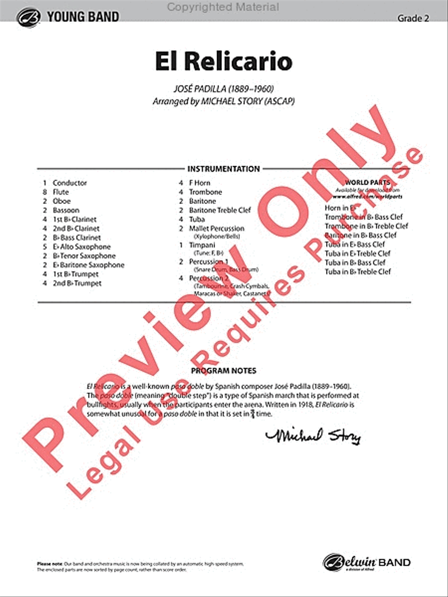 El Relicario El Relicario Concert Band scores gallery preview page 2