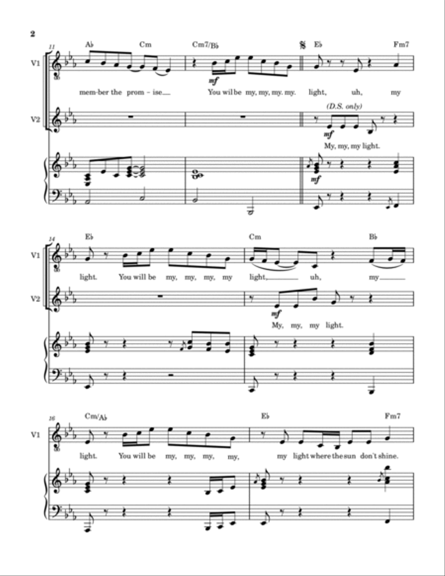 My Light Piano, Vocal, Guitar scores gallery preview page 3