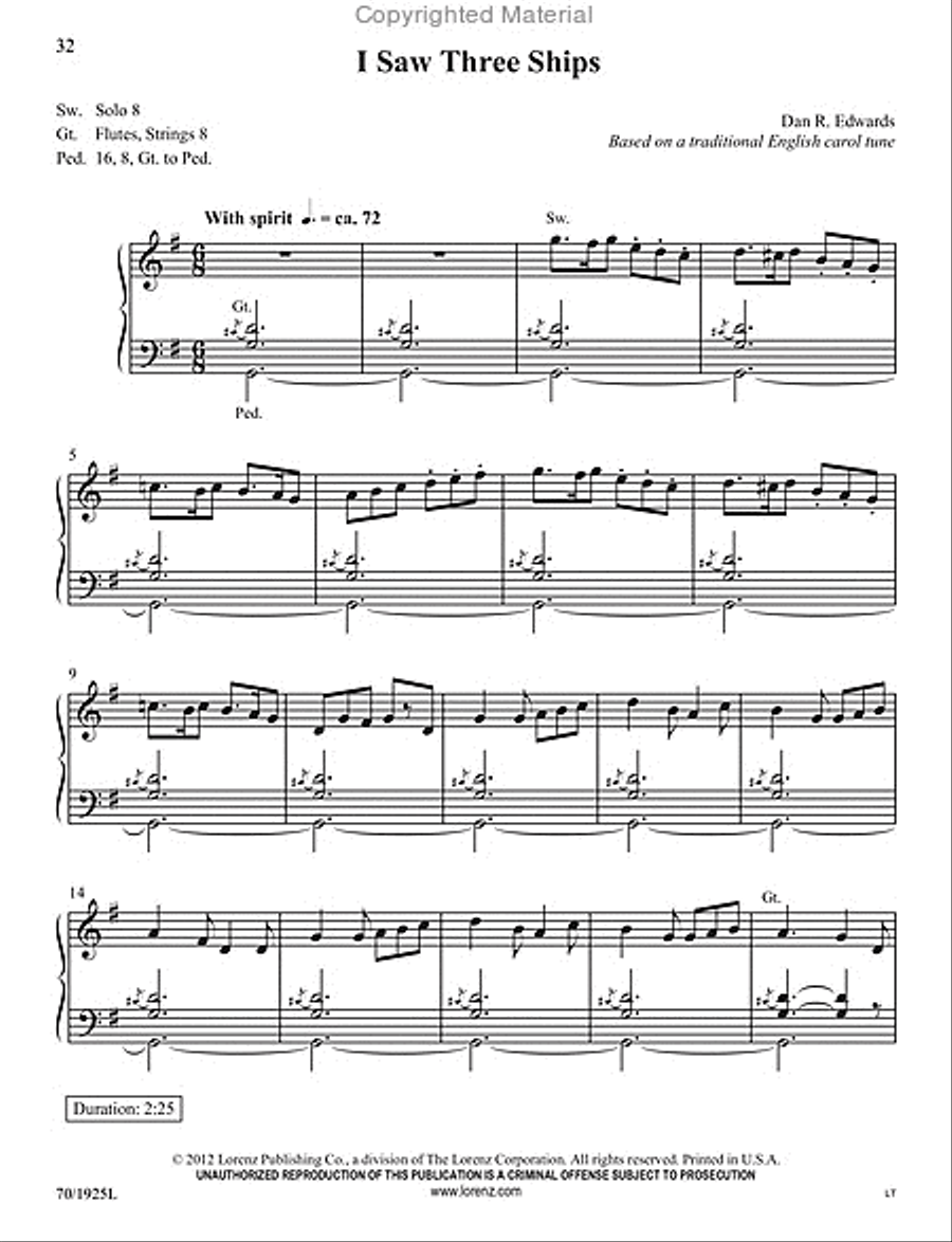 See Amid the Winter's Snow Organ Solo scores gallery preview page 17
