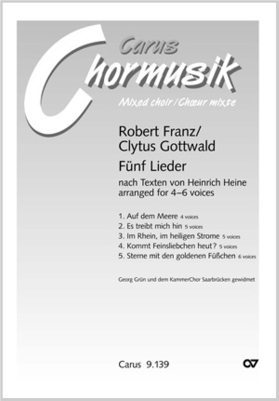 Gottwald: Five Lieder based on texts by Heinrich Heine Choir scores gallery preview page 1